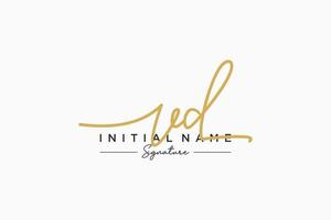 Initial VD signature logo template vector. Hand drawn Calligraphy lettering Vector illustration.