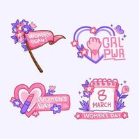 Women's day label art with creative shape and nice color vector