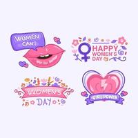 Women's day label art with creative shape and nice color vector