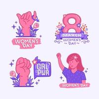 arte de la etiqueta del día de la mujer con forma creativa y color agradable vector