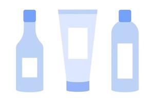 a set of empty containers for cosmetic skin care products vector