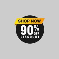 90 discount, Sales Vector badges for Labels, , Stickers, Banners, Tags, Web Stickers, New offer. Discount origami sign banner.