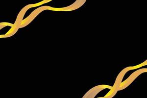 luxury black background with wavy golden color lines vector