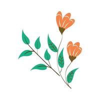 Flower bouquet vector illustration. Floral blossom with leaves. Colorful flat vector illustration. Spring decoration in modern simple flat style for holiday print design