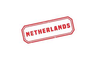 Goma de sello de Holanda con estilo grunge sobre fondo blanco vector