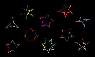 Set of stars glitter shape icons flakes decorative abstract background pattern website template vector illustration