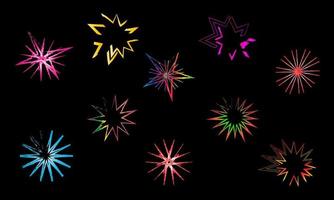 Groub of icons glitter stars color ornament abstract background pattern website template wallpaper vector illustration