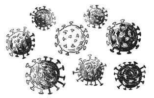 coronavirus, covid-19, ilustración vectorial dibujada a mano vector