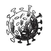 coronavirus, covid-19, ilustración vectorial dibujada a mano vector