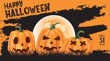 3221.epsHalloween pumpkins set. Hand drawn illustration. vector