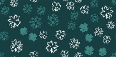 Saint Patricks Day, clover pattern, hand drawn illustrations. vector