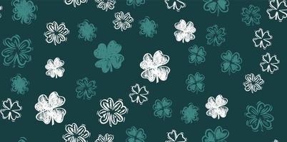 Saint Patricks Day, clover pattern, hand drawn illustrations. vector