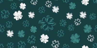 Saint Patricks Day, clover set, hand drawn illustrations vector