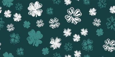 Saint Patricks Day, clover set, hand drawn illustrations vector