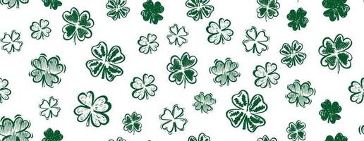 Saint Patricks Day, clover set, hand drawn illustrations vector