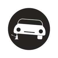 stuck car icon with jack vector