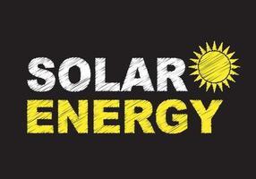 Solar energy writing on Black background. Sun Icon. Saving energy concept. vector