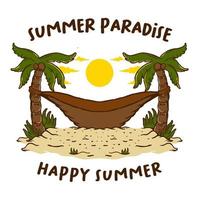Illustration vector graphic of SUMMER PARADISE suitable for logo product also for design merchandise