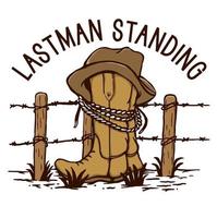 Illustration vector graphic of LAST MAN STANDING suitable for logo product also for design merchandise