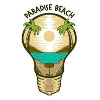 Illustration vector graphic of PARADISE BEACH suitable for logo product also for design merchandise