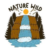 Illustration vector graphic of NATURE WILD suitable for logo product also for design merchandise