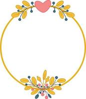 Romantic abstract heart round frame. Decor for greeting card. vector