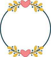 Romantic abstract heart round frame. Decor for greeting card. vector