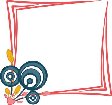 Romantic abstract heart rectangular frame. Decor for greeting card. vector