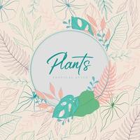 Colored foliage background with different leaves Vector