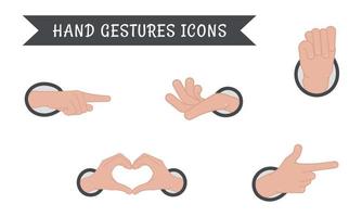 Set of different hand gesture icons Vector