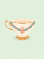 Isolated detailed christmas tea cup Vector