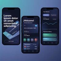 Colored business mobile app ui mockup template Vector