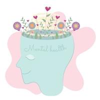 Mental health colored concept image Vector