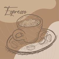 boceto de un vector de café espresso