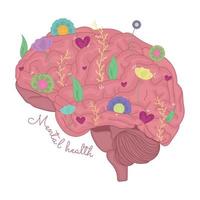 Mental health colored concept image Vector