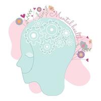 Mental health colored concept image Vector