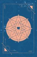 Tarot card with star shape esoterism sketch icon Vector