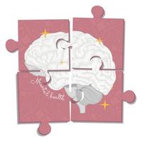 Mental health colored concept image Vector