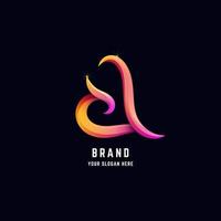 Letter a or love abstract logo design with gradient color vector