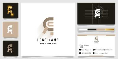 Letter qq or qc monogram logo with business card design vector