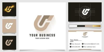 Letter Ur or Lr monogram logo with business card design vector