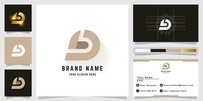 Letter LD or bD monogram logo with business card design vector