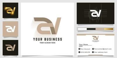 Letter aV or aN monogram logo with business card design vector