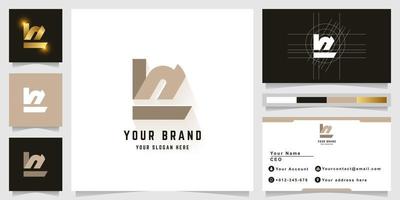 Letter LW or WL monogram logo with business card design vector