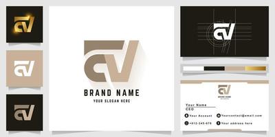 Letter aV or aN monogram logo with business card design vector