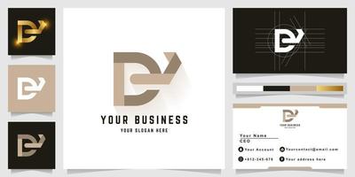 Letter DY or ev monogram logo with business card design vector