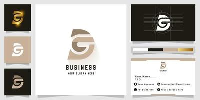 Letter cD or sD monogram logo with business card design vector