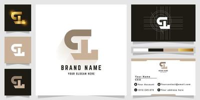 Letter qL or cL monogram logo with business card design vector