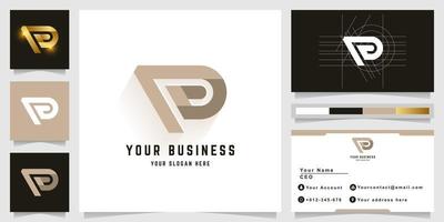 Letter PD or Pa monogram logo with business card design vector