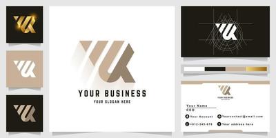 Letter WK or MK monogram logo with business card design vector